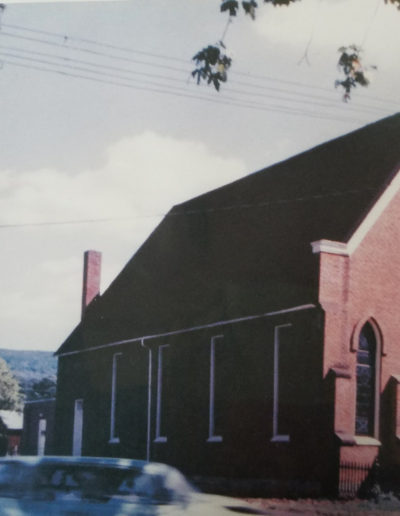 St. James Catholic church before reconstruction and before completion of Ford Avenue