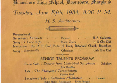 Boonsboro High School Graduation Program 1934