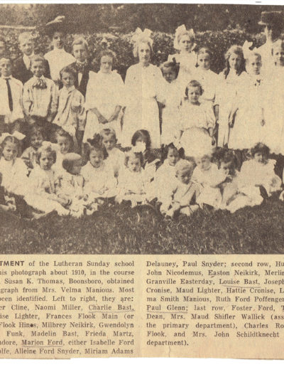 Trinity Lutheran's Sunday School in 1910