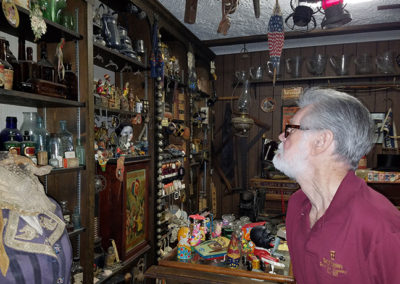 Doug Bast looking at some of his collection